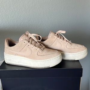 Pale pink Nike Air Force 1 platform💕